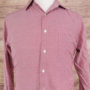 VAN HEUSEN REGULAR FIT RED BUTTON UP DRESS SHIRT MENS SZ 15.5 34/35